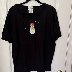 Black 1x Snowman T-Shirt